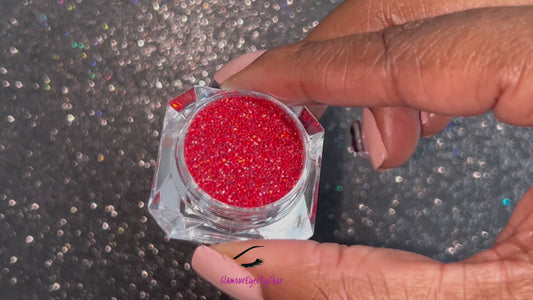 Cherry Bliss โ Premium Holographic Dark Red Glitter
Part of our Simple Glitter Collection, this beauty features holographic dark red glitter that shimmers with a soft, sultry sparkle. Cherry Bliss is perfect for all your creative looks, nail art, hair, and glitter slime.