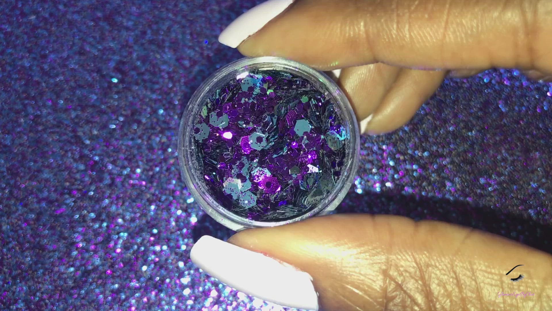 This glitter is called Midnight Purple and is part of the super chunky glitter collection.  It consists of royal purple and teal glitter with an eye catching sparkle. Midnight Purple can be used for your face, body, hair and nails.  Comes in 5g and 10g jars.