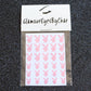 No need to go to the nail salon. Spice up your nails at home with these naughty bunny nail decals. They can be used on natural or acrylic nails. You can also apply them on top of regular or gel/shellac nail polish. These handmade decals can also be used for body art or any DIY project. Each pack contains 30 decals and is available in 6 different colours. The pack also includes 2 different sizes so that you can mix and match.  Tip: Apply some of our glitter on your nails to really GLAMOUREYES your look.