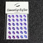 No need to go to the nail salon. Spice up your nails at home with these cute unicorn nail decals. They can be used on natural or acrylic nails. You can also apply them on top of regular or gel/shellac nail polish. These handmade decals can also be used for body art or any DIY project. Each pack contains 30 decals and is available in 5 different colours.  Tip: Apply some of our glitter on your nails to really GLAMOUREYES your look.