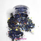 This glitter is called Barbados 🇧🇧 and is part of the super chunky glitter collection.  It consists of royal blue and gold glitter with a dazzling holographic sparkle. Barbados can be used for your face, body, hair and nails. Comes in 5g jars only. 