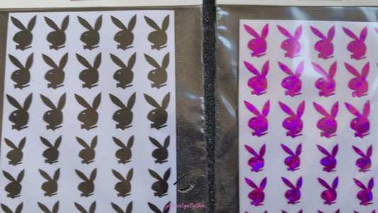 Playboy Bunny Inspired Nail Stickers – 30 Pieces (6 Colours)
Part of our Nail Sticker Collection, these bold Playboy Bunny inspired nail stickers are perfect for spicing up your nails at home. Whether on natural or acrylic nails, they can also be applied over regular polish, gel, or shellac. Handmade with care, these stickers are great for creating playful nail art or adding flair to fun DIY projects. Each pack includes 2 different sizes for easy mixing and matching.