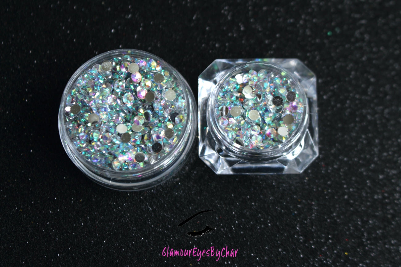Colorful Iridescent AB Diamond Gem Glitter Set / 12 Jars – Daily
