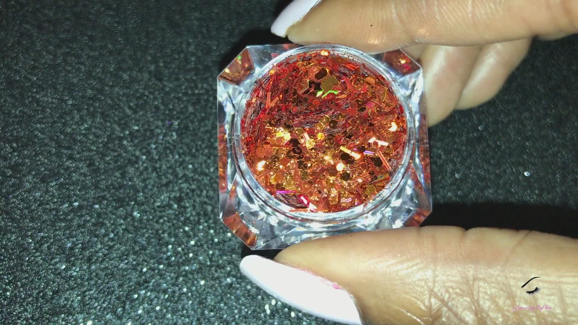 This glitter is called Bronzilla  and is part of the super chunky glitter collection.  It consists of copper glitter with a dazzling holographic sparkle. Bronzilla can be used for your face, body, hair and nails.  Comes in 5g jars only.