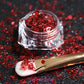 This glitter is called Red Hearts and is part of the shaped glitters collection. It consists of ruby red solid and hollow hearts. Red Hearts can be used for body and nail art or DIY projects. Comes in 5g jars only.