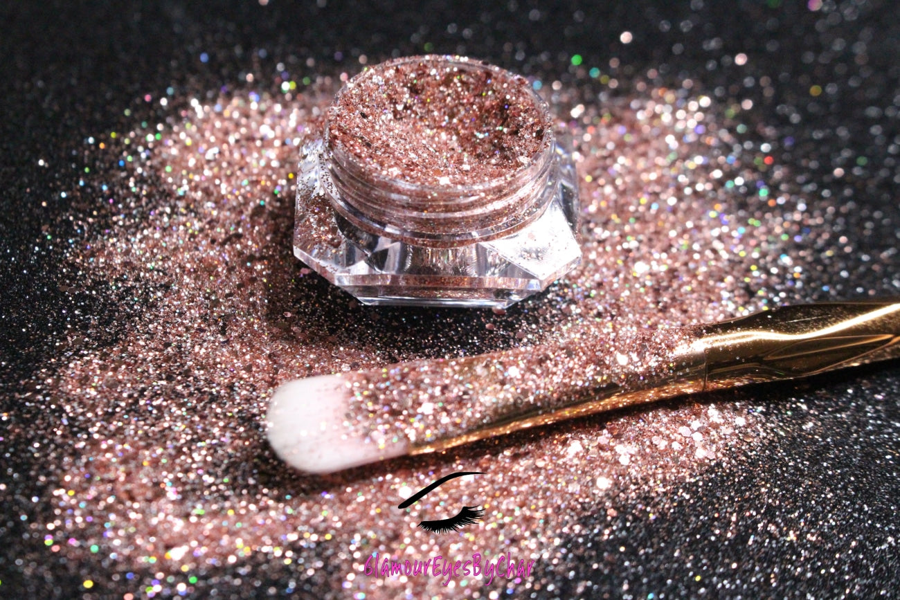 Rose Quartz – Premium Chunky Rose Pink Glitter Mix
Part of our Chunky Glitter Collection, this radiant rose pink glitter features a subtle silver holographic sparkle. Rose Quartz can be used for all your creative looks, nail art, hair, and glitter slime.
Available in 5g jars only.