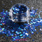 This glitter is called Royal Blue Diamonds and is part of the shaped glitters collection. It consists of royal blue diamond glitter with a holographic sparkle. Royal Blue Diamonds can be used for your face, body, hair and nails. 