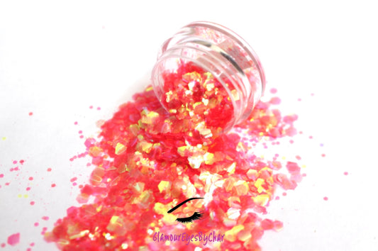 Tropicana – Premium Bright Coral Glitter Mix
A premium glitter from our Super Chunky Glitter Collection, Tropicana features bright coral glitter with an iridescent sparkle. Perfect for all your creative looks, nail art, hair, and glitter slime.
Available in 5g jars only.