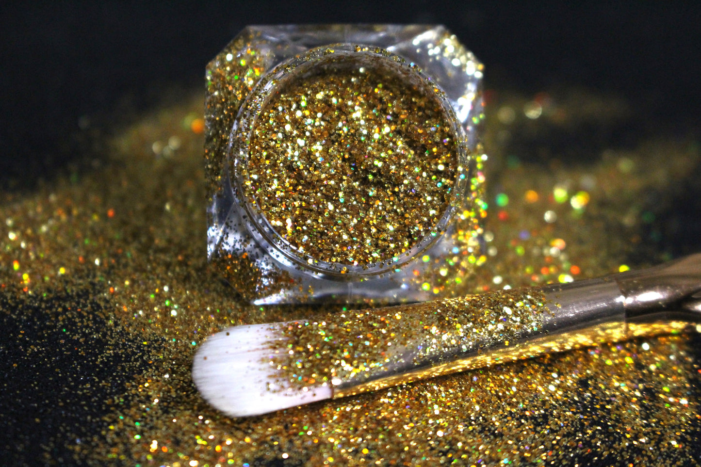 I Said Yes – Premium Holographic Gold Glitter
Part of our Simple Glitter Collection, this sparkling holographic gold glitter adds a radiant shine to your look. I Said Yes can be used for all your creative looks, nail art, hair, and glitter slime.
Available in 5g jars only.