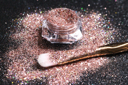 Rose Quartz – Premium Chunky Rose Pink Glitter Mix
Part of our Chunky Glitter Collection, this radiant rose pink glitter features a subtle silver holographic sparkle. Rose Quartz can be used for all your creative looks, nail art, hair, and glitter slime.
Available in 5g jars only.