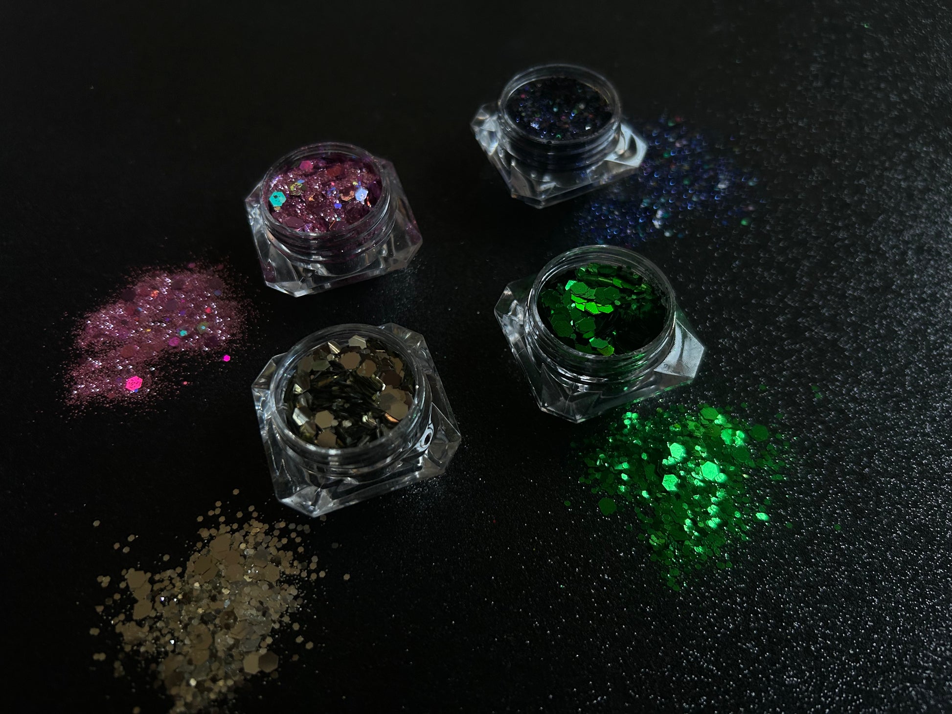 Part of our One Last Sparkle series — featuring glitters that won’t be restocked 💖

Let us surprise you! This limited-time bundle includes 4 discontinued 5g glitters handpicked just for you — a selection of hidden gems from our world of sparkle. A fun mix of fine, chunky and/or super chunky sparkle that won’t be returning once sold out ✨

Perfect for sparkle lovers who enjoy a little mystery and want to snag exclusive glitters before they’re gone for good.