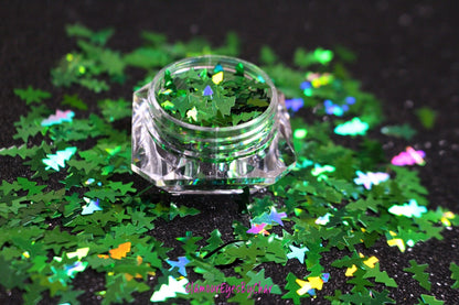 Christmas Trees – Premium 8mm Holographic Green Glitter Shapes
Part of our Holiday Collection, these festive 8mm green Christmas trees add cheerful sparkle to your nail art and glitter slime.
Available in 5g jars only.