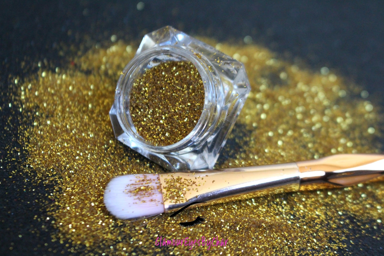 This premium glitter is part of the Simple Glitter Collection. It consists of true gold metallic glitter. Gold Dust can be used for your face, hair, body and nail art, glitter slime, resin art, tumblers, crafts, and DIY projects. Available in 5g, 10g jars and 2oz wholesale. Note: 10g jars are round and not diamond s