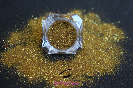 This premium glitter is part of the Simple Glitter Collection. It consists of true gold metallic glitter. Gold Dust can be used for your face, hair, body and nail art, glitter slime, resin art, tumblers, crafts, and DIY projects. Available in 5g, 10g jars and 2oz wholesale. Note: 10g jars are round and not diamond s