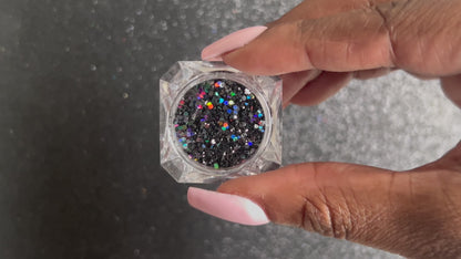 Midnight Madness – Premium Chunky Holographic Black Glitter Mix
Part of our Chunky Glitter Collection, this bold holographic black glitter adds a touch of midnight magic to your glitter fun. Midnight Madness can be used&nbsp;for all your creative looks, nail art, hair, and glitter slime.
Available in 5g jars only.