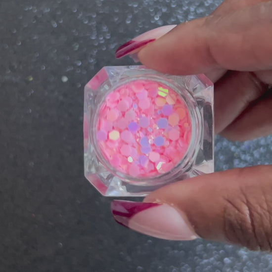 Prettiest Pink – Premium Iridescent Pink Glow in the Dark Glitter Mix
Part of our Glow In The Dark Glitter Collection, this magical super chunky glitter sparkles in the light and glows a soft pink in the dark. Prettiest Pink is perfect for nail art and glitter slime.
Not recommended for use on skin.
Available in 5g jars only.