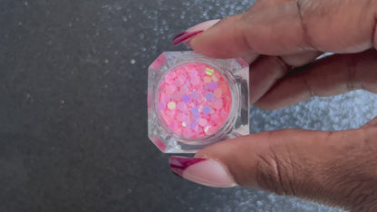 Prettiest Pink – Premium Iridescent Pink Glow in the Dark Glitter Mix
Part of our Glow In The Dark Glitter Collection, this magical super chunky glitter sparkles in the light and glows a soft pink in the dark. Prettiest Pink is perfect for nail art and glitter slime.
Not recommended for use on skin.
Available in 5g jars only.