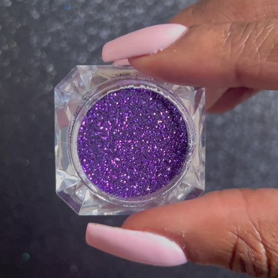            Purple Crush – Premium Royal Purple Metallic Glitter
Part of our Simple Glitter Collection, this bold royal purple metallic glitter adds rich colour and shine to any look. Purple Crush can be used for all your creative looks, nail art, hair, and glitter slime.
Available in 5g jars only.