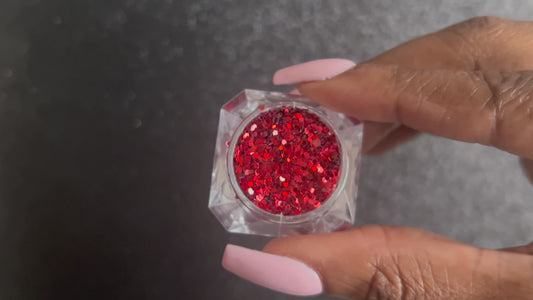Red Pumps – Premium Ruby Red Glitter
Part of our Simple Glitter Collection, this flirty ruby red glitter brings main character energy with bold, eye-catching sparkle. Red Pumps can be used&nbsp;for all your creative looks, nail art, hair, and glitter slime.
Available in 5g jars only.