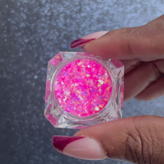 Princess Pink – Premium Bright Iridescent Rose Pink Cellophane Glitter Flakes
Part of our Cellophane Glitter Flakes Collection, these bright iridescent rose pink glitter shards shimmer with green and golden reflects. Princess Pink is&nbsp;perfect for nail art and glitter slime.
Available in 5g jars only.
