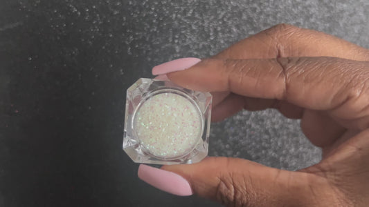 Bride to Be – Premium Iridescent White Glitter
Part of our Simple Glitter Collection, this soft iridescent white glitter adds a delicate shimmer to your look. Bride to Be can be used for all your creative looks, nail art, hair, and glitter slime.
Available in 5g jars only.