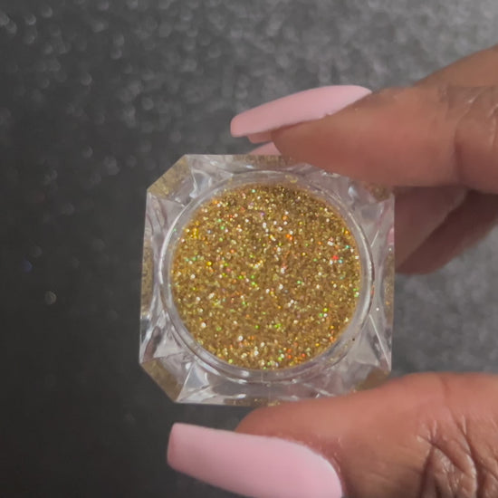 I Said Yes – Premium Holographic Gold Glitter
Part of our Simple Glitter Collection, this sparkling holographic gold glitter adds a radiant shine to your look. I Said Yes can be used for all your creative looks, nail art, hair, and glitter slime.
Available in 5g jars only.