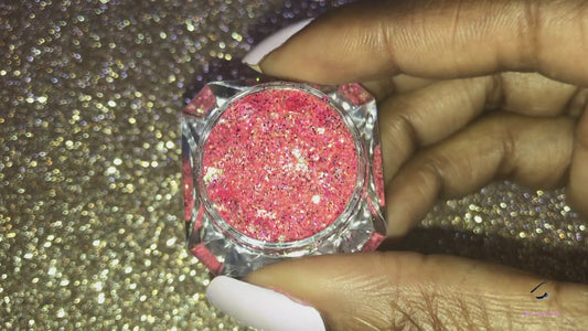 This glitter is called Tropical Sunset and is part of the super chunky glitter collection.  It consists of bright coral and fuchsia glitter with an iridescent sparkle. Tropical Sunset can be used for your face, body, hair and nails.  Comes in 5g jars only. **Glitter will be discontinued once sold out**