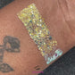 This glitter is called Galaxy and is part of the super chunky glitter collection. It consists of purple iridescent glitter that reflects a dazzling gold sparkle. Galaxy can be used for your face, hair, body and nail art, glitter slime, resin art or DIY projects.  Comes in 5g jars only.