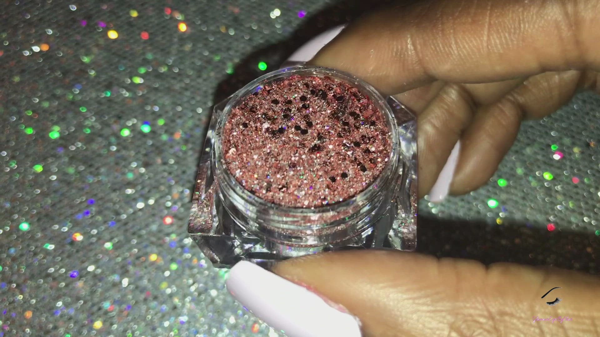 This glitter is called Rose Quartz and is part of the chunky glitter collection. It consists of rose pink glitter with a slight silver holographic sparkle. Rose Quartz can be used for your face, body, hair and nails.