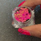This chameleon glitter is called Fantasy and is part of the super chunky glitter collection. It consists of berry glitter with a gold and green unique colour shifting sparkle. Fantasy can be used for your face, body, hair and nails.  Comes in 5g jars only.