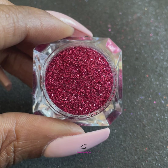 This glitter is part of the simple glitter collection. It consists of dark pink glitter. Dragon Fruit can be used for your face, hair, body, nail art and glitter slime. Available in 5g jars only.