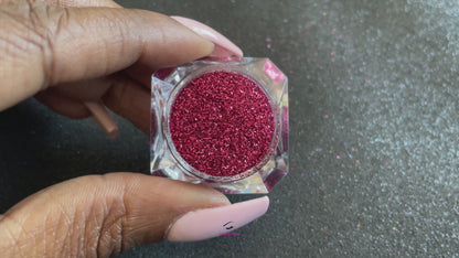 This glitter is part of the simple glitter collection. It consists of dark pink glitter. Dragon Fruit can be used for your face, hair, body, nail art and glitter slime. Available in 5g jars only.