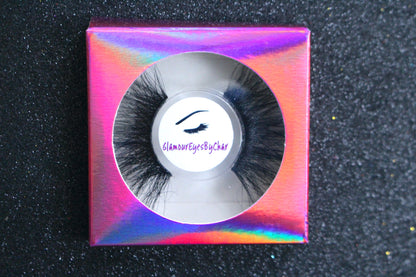 These 5D premium mink lashes are 25mm in length. They are wispy, lightweight, and comfortable to wear on the lids. The flexible cotton lash band, makes the application process a breeze.  Baddie lashes are suitable for dramatic eye looks. They will definitely make your eyes pop, but are not for timid lash wearers. You can wear this reusable style up to 25 times if handled with care. Lashes come with a cute bag, and a mascara wand so that you can take care of these beauties.