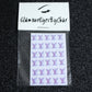 Spice up your nails with these unique LV designer inspired nail decals. They can be used on natural or acrylic nails. You can also apply them on top of regular or gel/shellac nail polish. These handmade decals can also be used for body art or any DIY project. The pack contains 30 decals and is available in 4 different colours.   Size: ﻿W= 0.21 inches, H= 0.252 inches  Tip: Apply some of our glitter on your nails to really GLAMOUREYES your look.