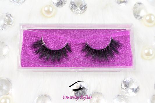 These 3D luxurious faux mink lashes are called Angel Eyes and are 10-13mm in length. They are lightweight and very comfortable to wear on the lids. The thin lashband, makes the application process a breeze. Angel Eyes are suitable for everyday wear and can be worn up to 25 times if handled with care.