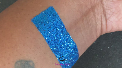 This glitter is called Blue Magic and is part of the simple glitter collection. It consists of blue metallic glitter.  Blue Magic can be used for your face, body, hair and nails. Comes in 5g and 10g jars. 