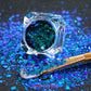 This chameleon glitter is called Deep Sea and is part of the super chunky glitter collection. It consists of royal blue glitter with a teal unique colour shifting sparkle. Deep Sea can be used for your face, hair, body and nail art, glitter slime, resin art or DIY projects.  Comes in 5g jars only.