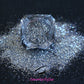 This glitter is called Full Moon and is part of the simple glitter collection. It consists of silver metallic glitter.  Full Moon can be used for your face, body, hair and nails.