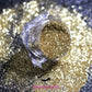This glitter is called Glass of Wine and is part of the simple glitter collection. It consists of gold glitter with a metallic sparkle.  Glass of Wine can be used for your face, body, hair and nails. Comes in 5g jars only.