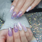 This glitter is called Grapetini and is part of the cellophane glitter flakes collection. It consists of purple iridescent glitter shards with green and golden reflects. Grapetini is perfect for body and nail art, glitter slime, resin art or DIY projects. Comes in 5g jars only.  
