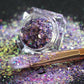 This glitter is called Pastel Vibes and is part of the super chunky glitter collection. It consists of purple glitter with a rose gold unique colour shifting sparkle. Pastel Vibes can be used for your face, hair, body and nail art, glitter slime, resin art or DIY projects.  Comes in 5g jars only.
