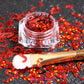 This glitter is called Red Candy Canes and is part of the holiday collection.  It consists of ruby red 7mm candy canes. Red Candy Canes can be used for body and nail art.  Comes in 5g jars only.  