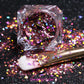 This glitter is called Rose Pink Diamonds and is part of the shaped glitters collection. It consists of rose pink diamond glitter with a dazzling holographic sparkle. Rose Pink Diamonds can be used for your face, body, hair and nails. 