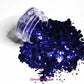 This glitter is called Sapphire and is part of the super chunky glitter collection.  It consists of royal blue glitter with a beautiful sparkle. Sapphire can be used for your face, body, hair and nails.  Comes in 5g jars only.