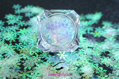 Snowflakes – Premium 9mm Iridescent Glitter Shapes
Part of our Holiday Collection, these delicate 9mm snowflakes shimmer in two enchanting iridescent colours. Perfect for adding a touch of cozy winter magic to your nail art and glitter slime.
Available in 5g jars only.